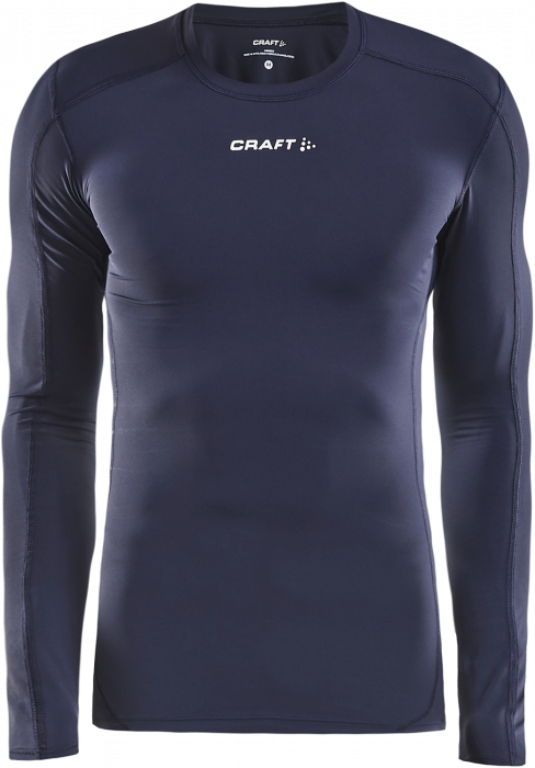 Craft - Pro Control Kompressions T-Shirt Langærmet Unisex - Navy blå & hvid